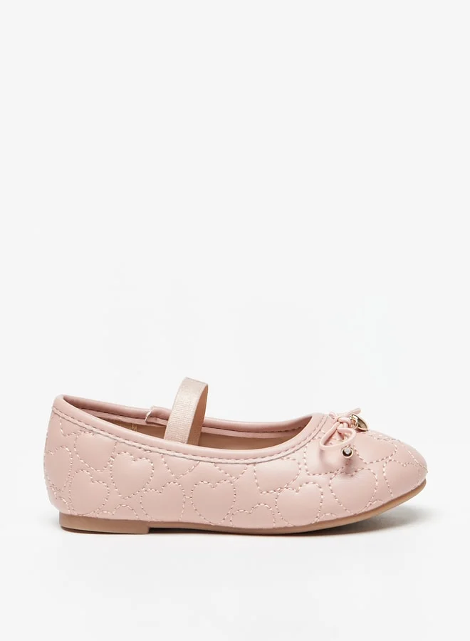 فلورا بيلا من شو إكسبرس Girl's Stitch Detailed Mary Jane Shoes with Bow Accent