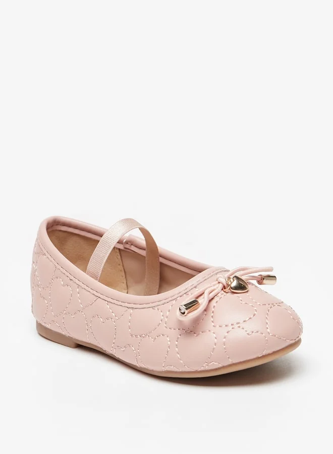 فلورا بيلا من شو إكسبرس Girl's Stitch Detailed Mary Jane Shoes with Bow Accent