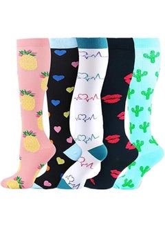 Oasisgalore 5 Pairs of Compression Socks (20-30 mmHg) for Men & Women, Size S/M, Best for Running, Nursing, Travel, Cycling  - Image 1