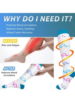 Oasisgalore 5 Pairs of Compression Socks (20-30 mmHg) for Men & Women, Size S/M, Best for Running, Nursing, Travel, Cycling  - Image 3
