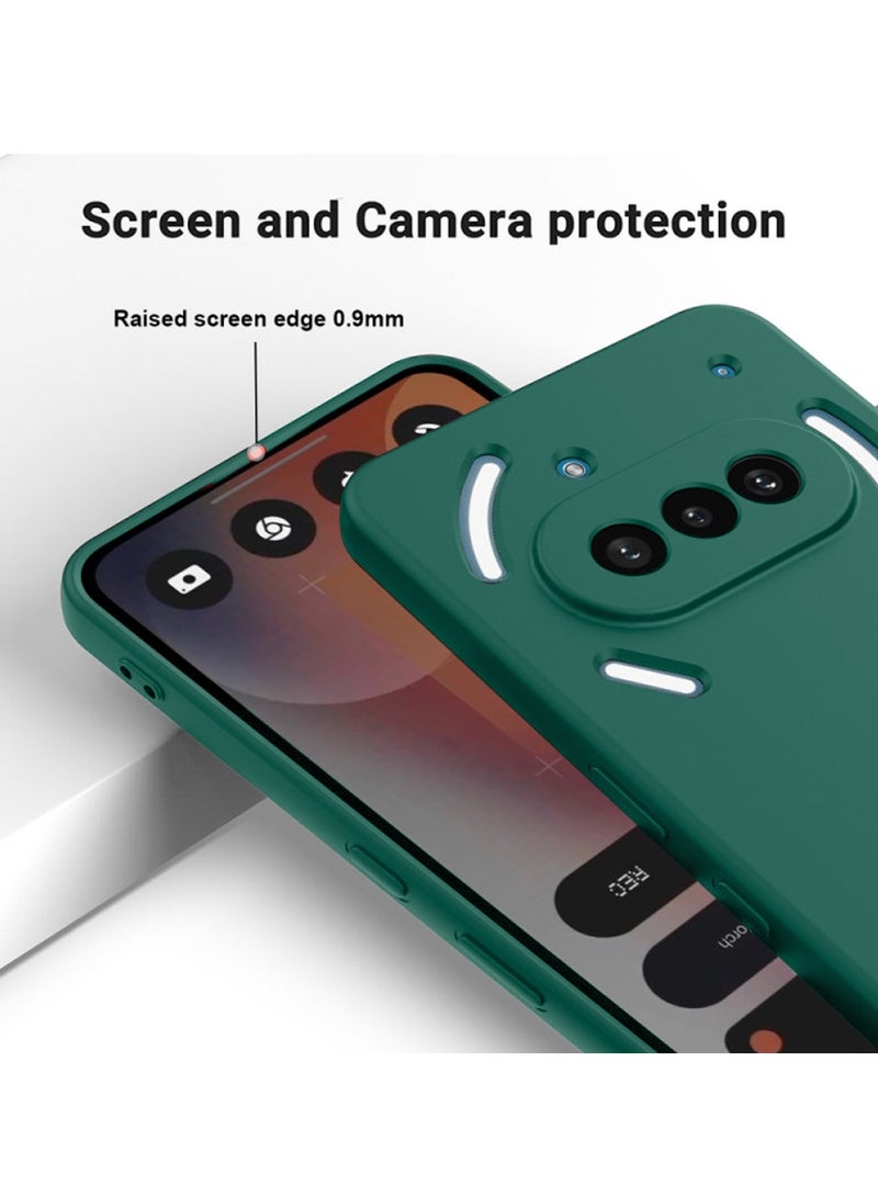 Wtech Nothing Phone (3a) 5G 2025 Premium Soft Liquid Silicone Case Cover (MCRPSN) - Dark Green - Image 4