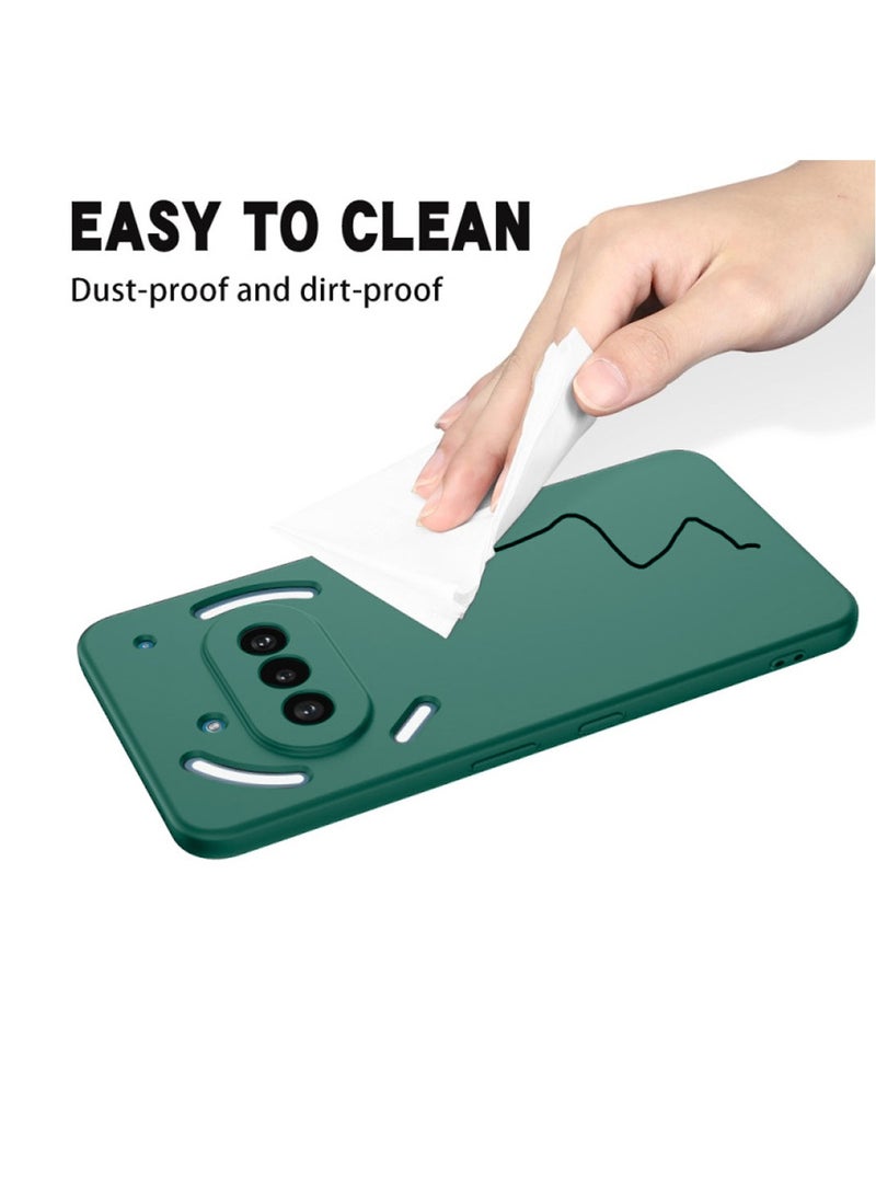 Wtech Nothing Phone (3a) 5G 2025 Premium Soft Liquid Silicone Case Cover (MCRPSN) - Dark Green - Image 2