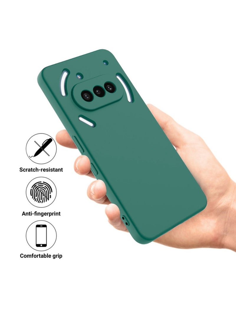 Wtech Nothing Phone (3a) 5G 2025 Premium Soft Liquid Silicone Case Cover (MCRPSN) - Dark Green - Image 5