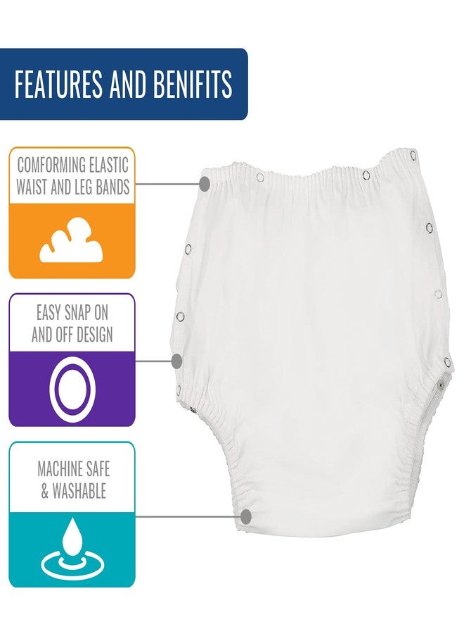 DMI MABIS Waterproof Incontinence Underwear for Disabled, Elderly, Handicapped, Potty Training, Pregnancy or Postpartum, Snap On, Large 38-44 Inches - Image 2