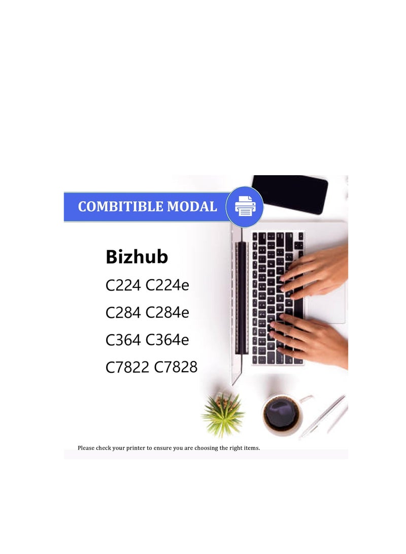Terabyte TN220 Toner Cartridges Compatible for Konica Minolta TN220K TN220C TN220M TN220Y Toner for Bizhub C224 C224e C284 C284e C364 C364e C7822 C7828 Printers, 1 Set - Image 2