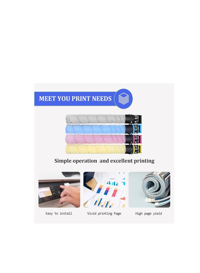 Terabyte TN220 Toner Cartridges Compatible for Konica Minolta TN220K TN220C TN220M TN220Y Toner for Bizhub C224 C224e C284 C284e C364 C364e C7822 C7828 Printers, 1 Set - Image 4