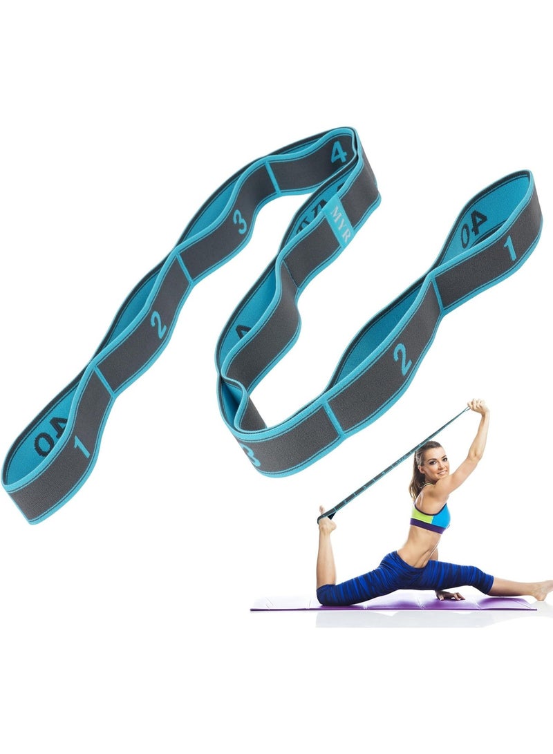 Relex Stretch Strap, Elastic Yoga Stretching Strap, 9 Loops Yoga Strap, Stretch Band for Physical Therapy, Pilates, Dance and Gymnastics - Image 1