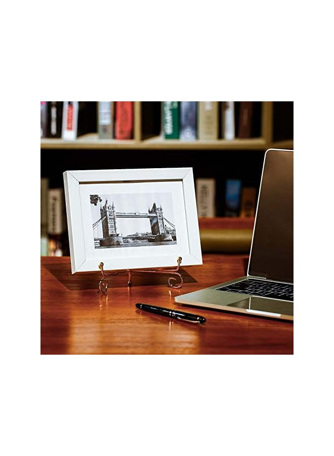 KASTWAVE Stands Display Stand Iron Metal Photo Holder Stand Display Picture Frame Clock Holder Kastwave Gold Iron Easel Plate Holder Metal Display Stands For Book Decorative Plates And Art - Image 4