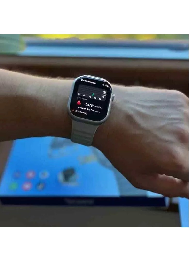 modio - Telzeal TC6G Rear Camera Full Display Smart Watch with SIM Card Slot 8GB RAM 64GB ROM 3 Pairs Bands Compatible with iOS and Android for Men Women (Silver) - Image 1