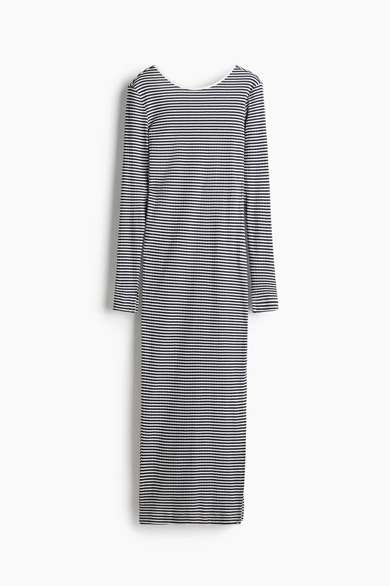 H&M Ribbed scoop-back dress