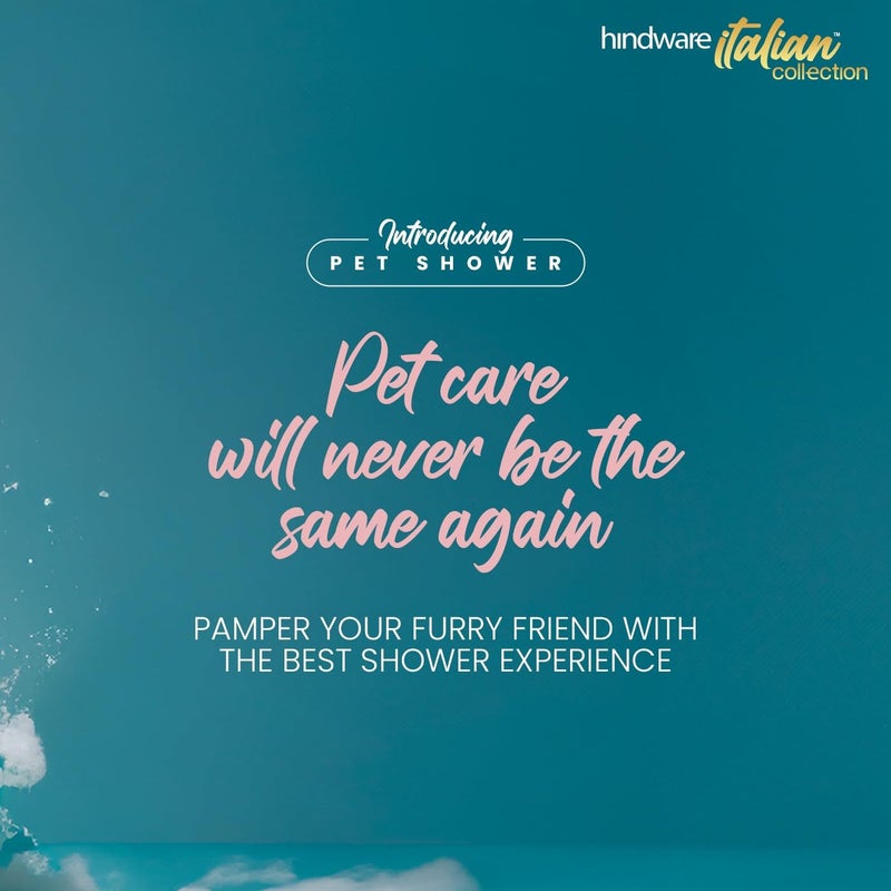 hindware Italian Collection Pet Grooming Shower at Home | Suitable for Dogs & Cats Bathing | with 4 In-built Functions | Made of ABS with Silicon Nozzles| Gentle Combing | Yellow/Grey Color - Image 5