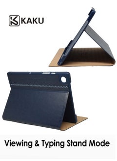 Kaku Leather Protective Case Cover Compatible With Samsung Galaxy Tab A8 X200/X205C Blue  - Image 2