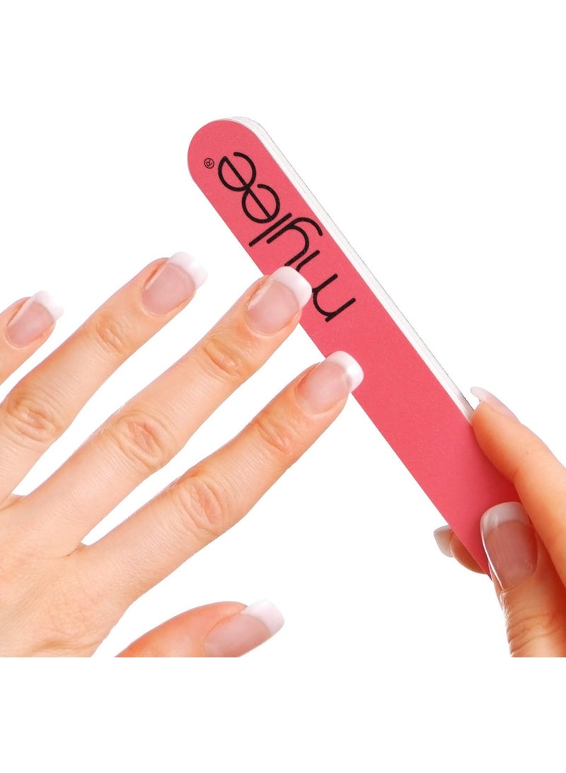 مايلي مجموعة من 3 ملفات أظافر مزدوجة الجوانب أداة احترافية لتحضير المانيكير لتشكيل وإصلاح الأظافر بحبيبات 180/240 لبرد وتحديد محيط الأظافر مناسبة للأظافر الأكريليكية الطبيعية وإزالة طلاء الجل - Image 2