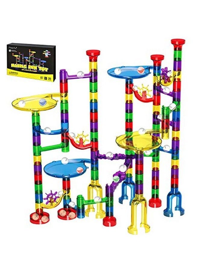 Magicfly Marble Run Set 127 Pcs Marble Race Track For Kids With Glass Marbles Upgrade Marble Works Set  - Image 1