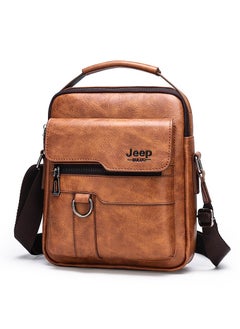 Jeep Three Piece PU Leather Fashionable Crossbody Bag Matching Handbag, Short Double Fold Leather Wallet, Brown  - Image 4