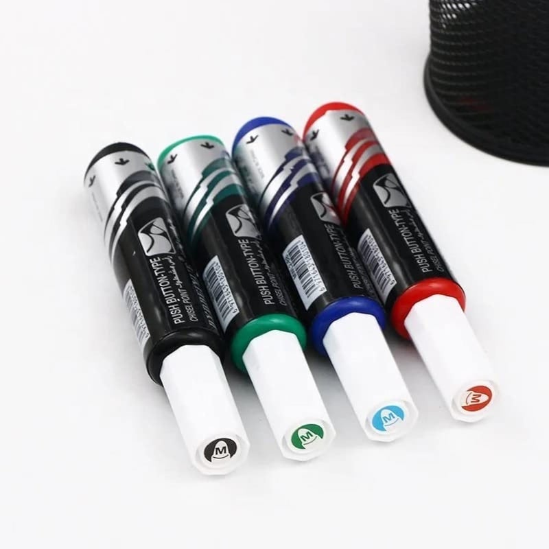 MOMENT Erasable Whiteboard Markers Set, 4 Pack Mixed Colors Marker Pen, Chisel Tip Low Odor White Board Chalkboard Dry Erase Pens for Kids & Teachers, Home, Office and School (Random Color) - Image 1