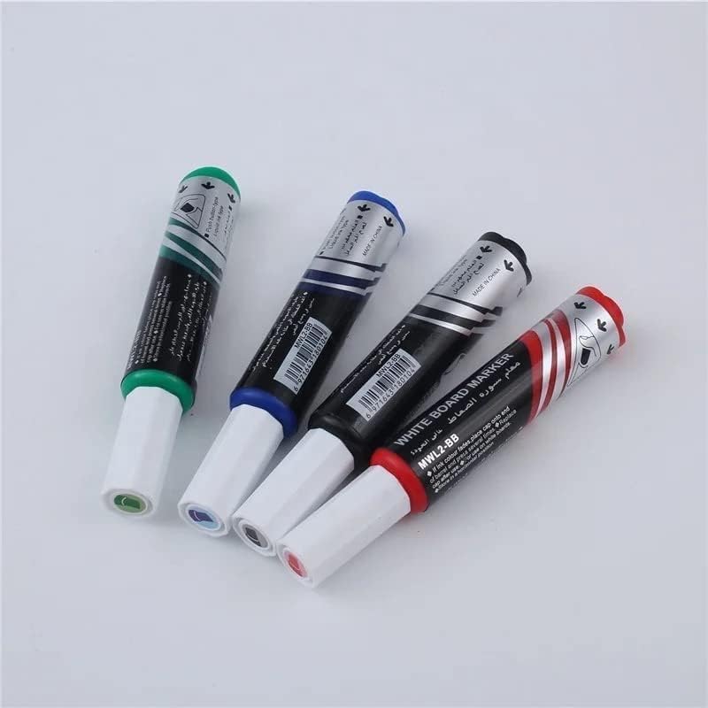 MOMENT Erasable Whiteboard Markers Set, 4 Pack Mixed Colors Marker Pen, Chisel Tip Low Odor White Board Chalkboard Dry Erase Pens for Kids & Teachers, Home, Office and School (Random Color) - Image 3