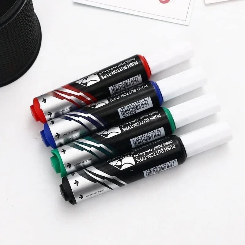 MOMENT Erasable Whiteboard Markers Set, 4 Pack Mixed Colors Marker Pen, Chisel Tip Low Odor White Board Chalkboard Dry Erase Pens for Kids & Teachers, Home, Office and School (Random Color) - Image 2