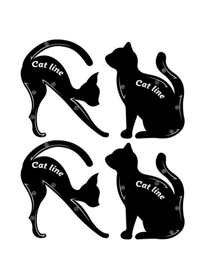 Alayna Eyeliner Stencils For Cat Eye Winged And Smokey Eyeshadow Applicators Shaper Tool Guide Sticker Eyebrow Pencil 10 Different Effects, 4 Pack - Image 1