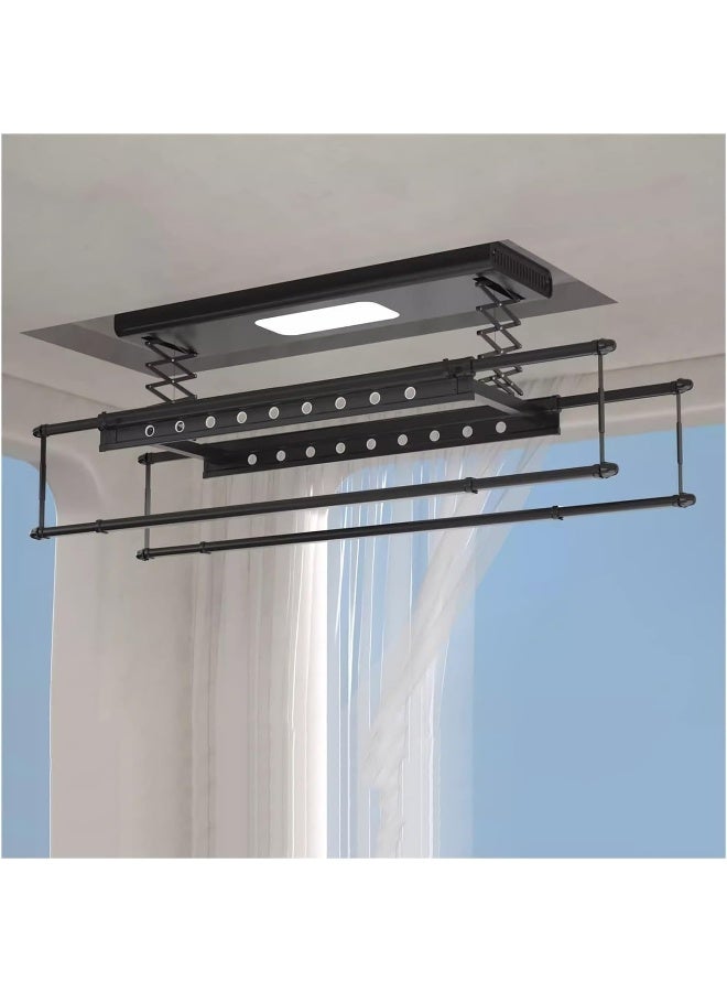 SUPAAR Clothes Drying Rack Electric Clothes Hanger Drying Rod Automatic Remote Wall Control Lifting Single Row Scissors Rack for Household Balconies Ceiling Drying Rack