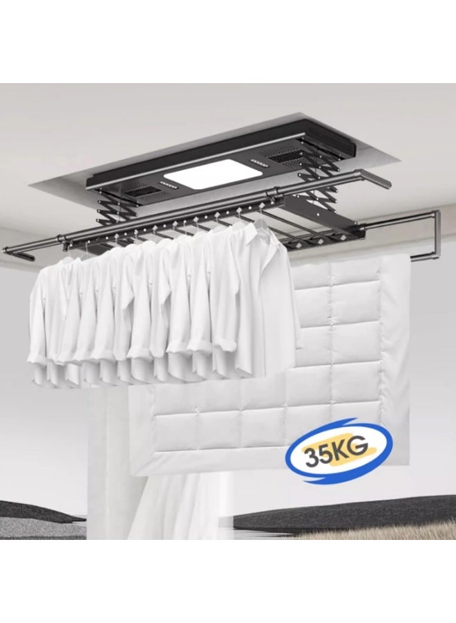 SUPAAR Clothes Drying Rack Electric Clothes Hanger Drying Rod Automatic Remote Wall Control Lifting Single Row Scissors Rack for Household Balconies Ceiling Drying Rack