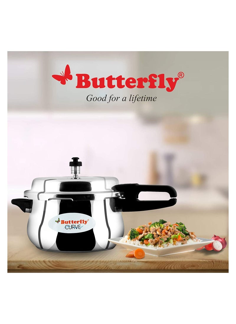BUTTERFLY - Butterfly Stainless Steel 5.5-Liter Curve Pressure Cooker, Large, Silver - Image 1