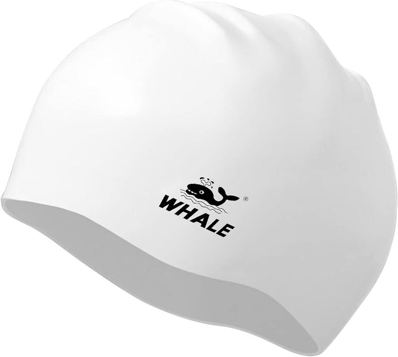 Whale Extra Large Swim Cap for Women Men, Durable Silicone Swimming Hat with Ear Protection, Unisex Adults Bath Swimming Caps for Long Thick Curly Hair & Dreadlocks Braids Weaves Afro Hair - Image 1