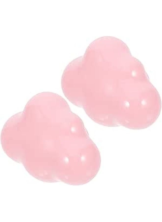 Cloud Shape Ceramic Drawer Pull Knobs Pink Set Of 2 For Cabinet Wardrobe Furniture - Image 1