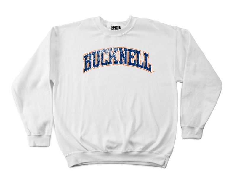 SDI Bucknell Bison 50/50 Blended 8-Ounce Vintage Arch Crewneck Sweatshirt, Large, White - Image 3