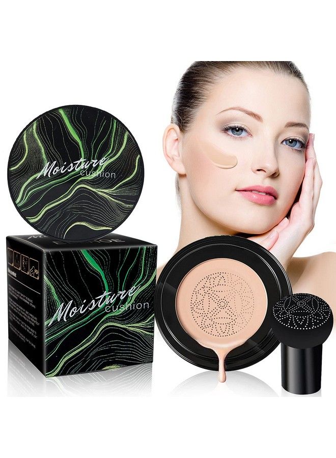 OETUIOW Mushroom Head Air Cushion Cc Cream Bb Cream Face Makeup Foundation For Mature Skin Moisturizing Concealer Brighten Longlasting Even Skin Tone For All Skin Types Natural Color - Image 1