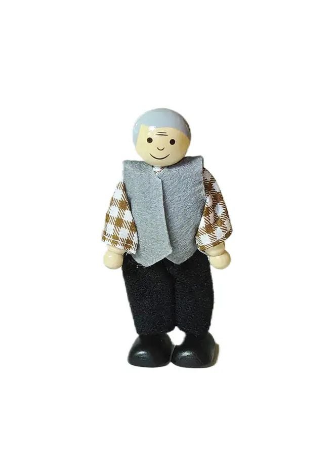 Baby Blue Wooden Family Figure Doll Role Play Toy For Dollhouse Decor Gift - Image 5