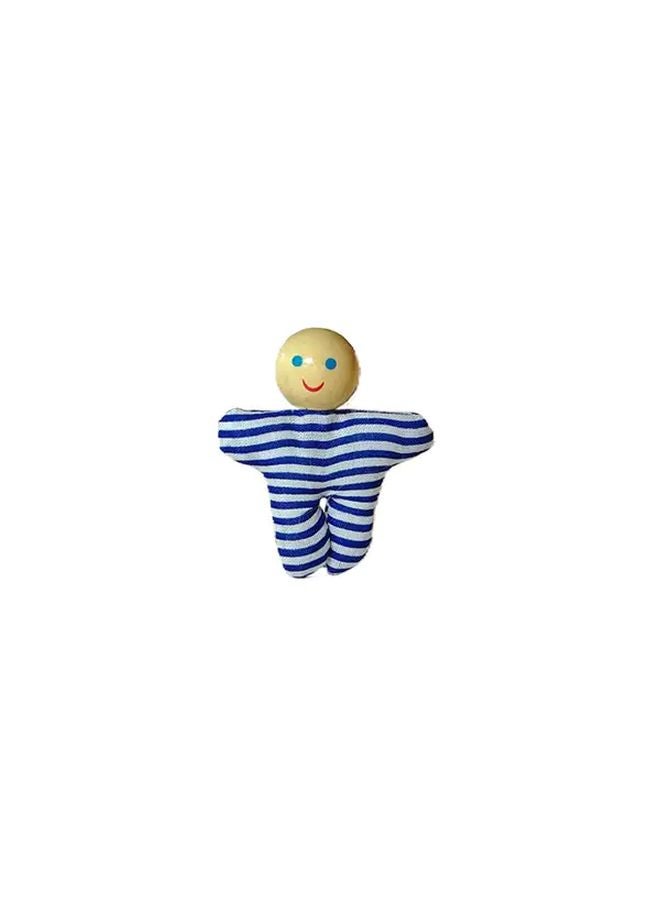 Baby Blue Wooden Family Figure Doll Role Play Toy For Dollhouse Decor Gift - Image 1