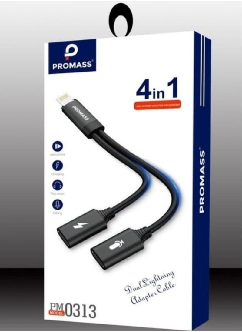 PROMASS - Dual Lightning Adapter Cable for Effortless Device Integration and Simultaneous Charging - Image 1