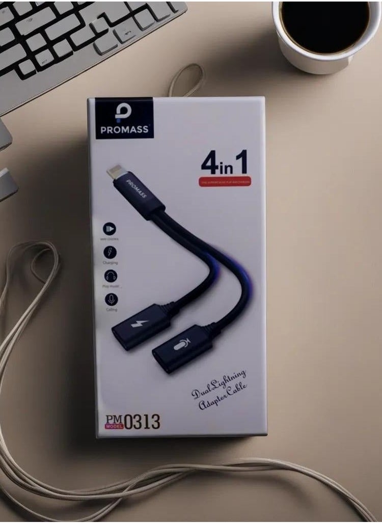 PROMASS - Dual Lightning Adapter Cable for Effortless Device Integration and Simultaneous Charging - Image 1