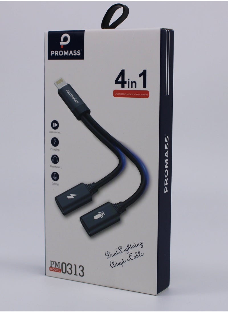 PROMASS - Dual Lightning Adapter Cable for Effortless Device Integration and Simultaneous Charging - Image 1