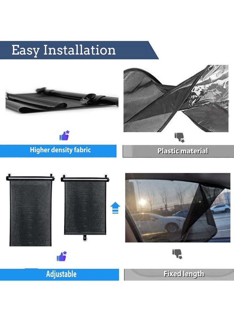 SYOSI 2 Pack Retractable Car Window Shades for Baby, Effective UV and Sunlight Blocker, Keep Your Car Cool and Comfortable, Side Window Sun Shades for a Safer  - Image 5