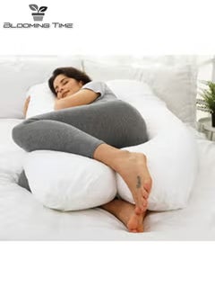 BLOOMING TIME Pregnant Woman U Shaped Pillow To Support Waist Side Sleep Side Lying Abdominal Support   White  130 X 70cm  - Image 5