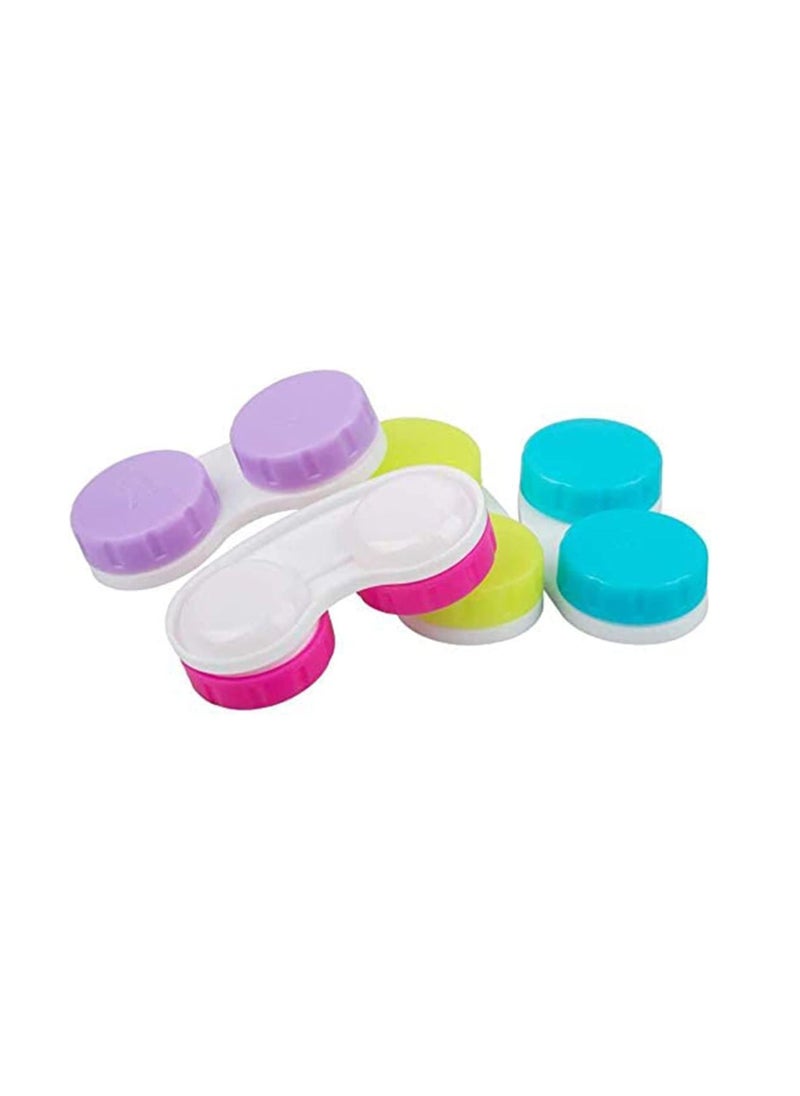 SYOSI Contact Lens Case Box Colorful Holder Container with Soak Storage Kit Portable Mini Contact Lens, Protect Your Eyes by Changing Your Lens Case Monthly 12 Pack Pink Blue Purple Green  - Image 4