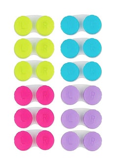 SYOSI Contact Lens Case Box Colorful Holder Container with Soak Storage Kit Portable Mini Contact Lens, Protect Your Eyes by Changing Your Lens Case Monthly 12 Pack Pink Blue Purple Green  - Image 1