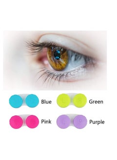 SYOSI Contact Lens Case Box Colorful Holder Container with Soak Storage Kit Portable Mini Contact Lens, Protect Your Eyes by Changing Your Lens Case Monthly 12 Pack Pink Blue Purple Green  - Image 3