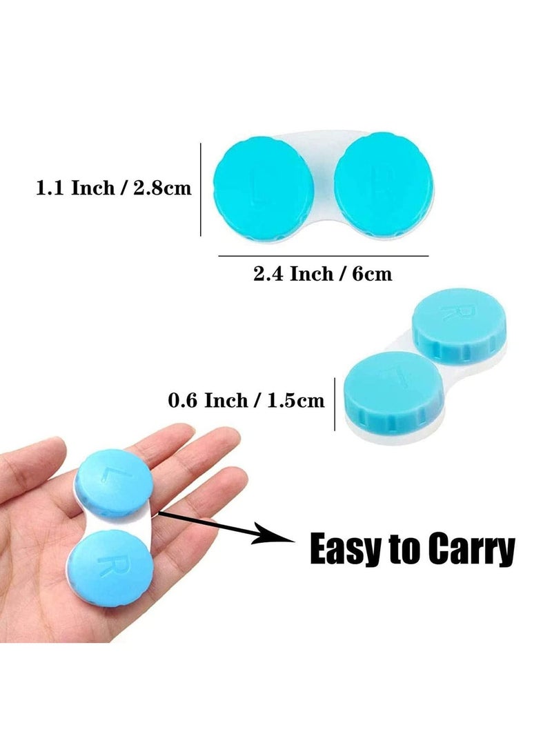 SYOSI Contact Lens Case Box Colorful Holder Container with Soak Storage Kit Portable Mini Contact Lens, Protect Your Eyes by Changing Your Lens Case Monthly 12 Pack Pink Blue Purple Green  - Image 2