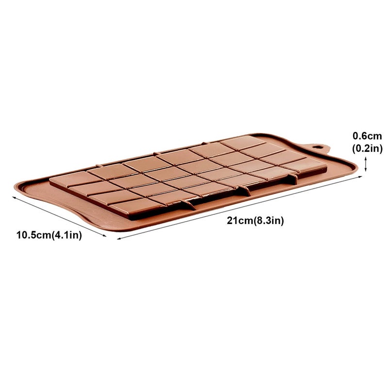 XIEHE Silicone Break-Apart Chocolate, Food Grade Non-Stick Protein and Energy Bar Mold (Chocolate Bar Mold Set of 4) - Image 2