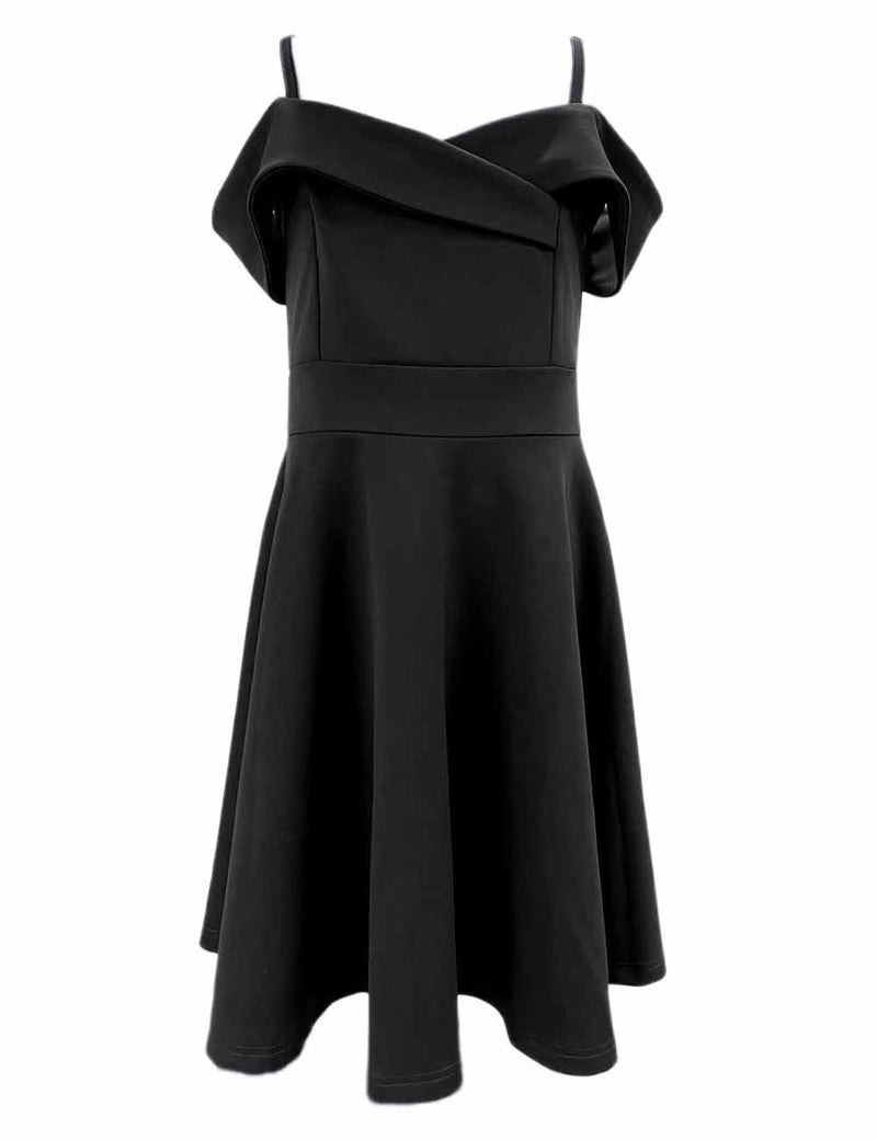 LuckyShe Big Girls Princess Dresses Elegant Cold Shoulder A Line Swing Party Dress for Kids,Black,8 Years - Image 4