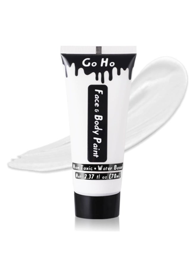 Go Ho Professional Clown White Face Body Paint Washable(2.37oz/pc),Water Based Cream White Body Paint,Halloween Costumes Cosplay SFX Goth Skeleton Zombie Vampire Clown Makeup - Image 1
