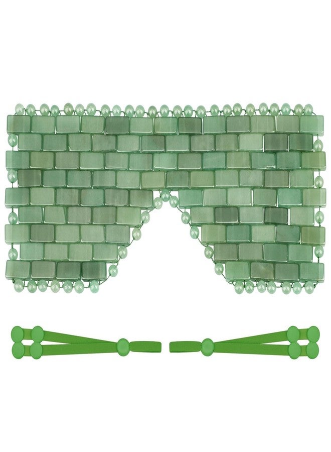 ideayard Jade Eye Mask, Natural Jade Stone Beaded Eye Cover with Adjustable Strap for Hot & Cold Therapy, Soothing Eye Care for Puffiness, Dark Circles & Relaxation - Image 1