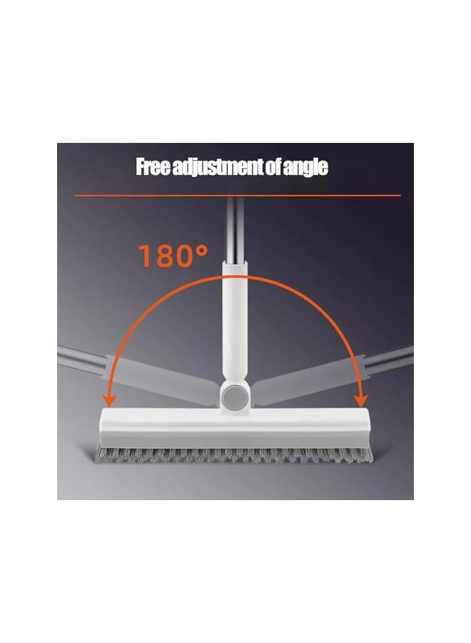 PROMASS Floor Scrubbing Brush with Squeegee,3 in 1 Grout Brush with 41" Adjustable Long Handle,V-Shape Stiff Brush Bristle,180°Rotation,Bathroom Cleaning Brush for Tile,Deck,Garage,Kitchen (White) - Image 5