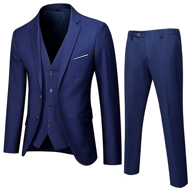 Spring Suit Men'S Korean Style Slim Three-Piece Suit Best Man Male Best Man Business Casual Suit Professional Formal Wear - Image 2