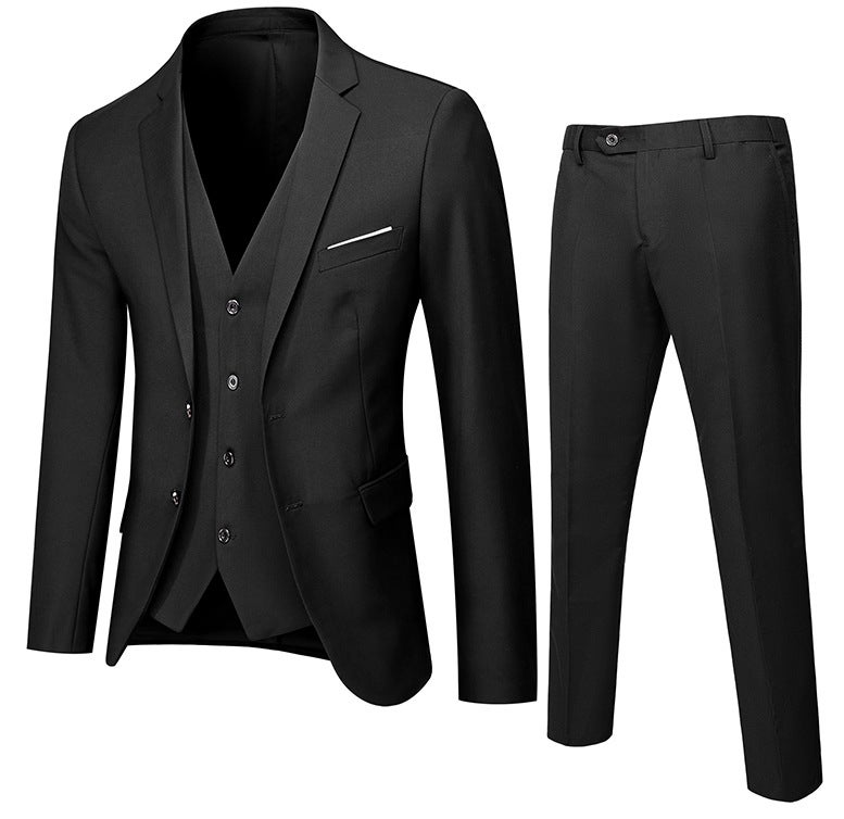 Spring Suit Men'S Korean Style Slim Three-Piece Suit Best Man Male Best Man Business Casual Suit Professional Formal Wear - Image 1