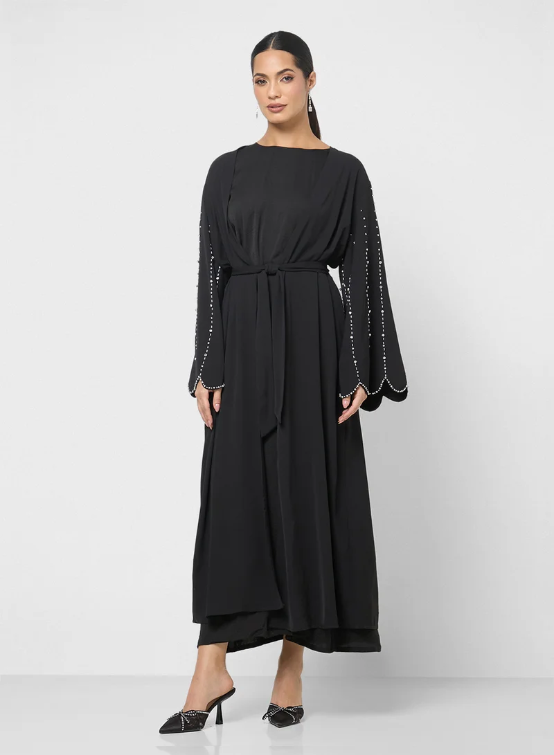 Khizana  Abaya With Embellished Sleeves for Women | Best Price UAE