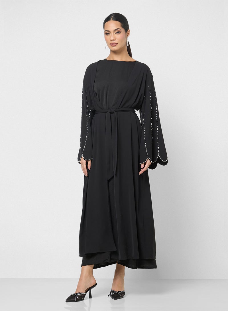 Khizana Abaya With Embellished Sleeves - Image 4